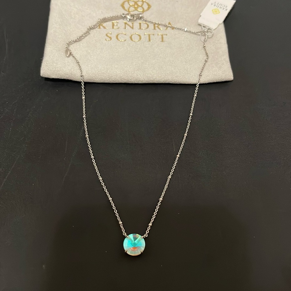 Jolie Silver Pendant Necklace in Dichroic Glass